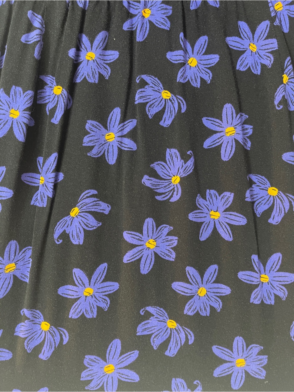 Ava & Viv Black & Blue Floral Button-Front Midi Dress - Picture 6 of 8